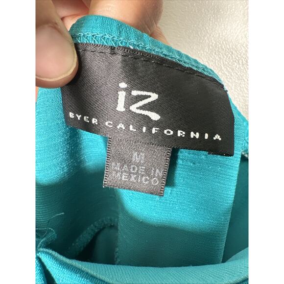VTG IZ Byer California Sleeveless Women Tank Halter Top M Teal‎ Beaded Chain Y2K - Picture 5 of 10